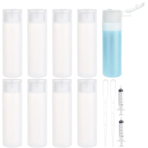 Travel Squeeze Bottles — 50ml 1.7oz clear squeezable plastic flip