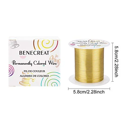 BENECREAT 22 Gauge 164FT Tarnish Resistant Gold Wire Jewelry Beading Wire for Beading Wrapping and Other Jewelry Craft Making — view 2